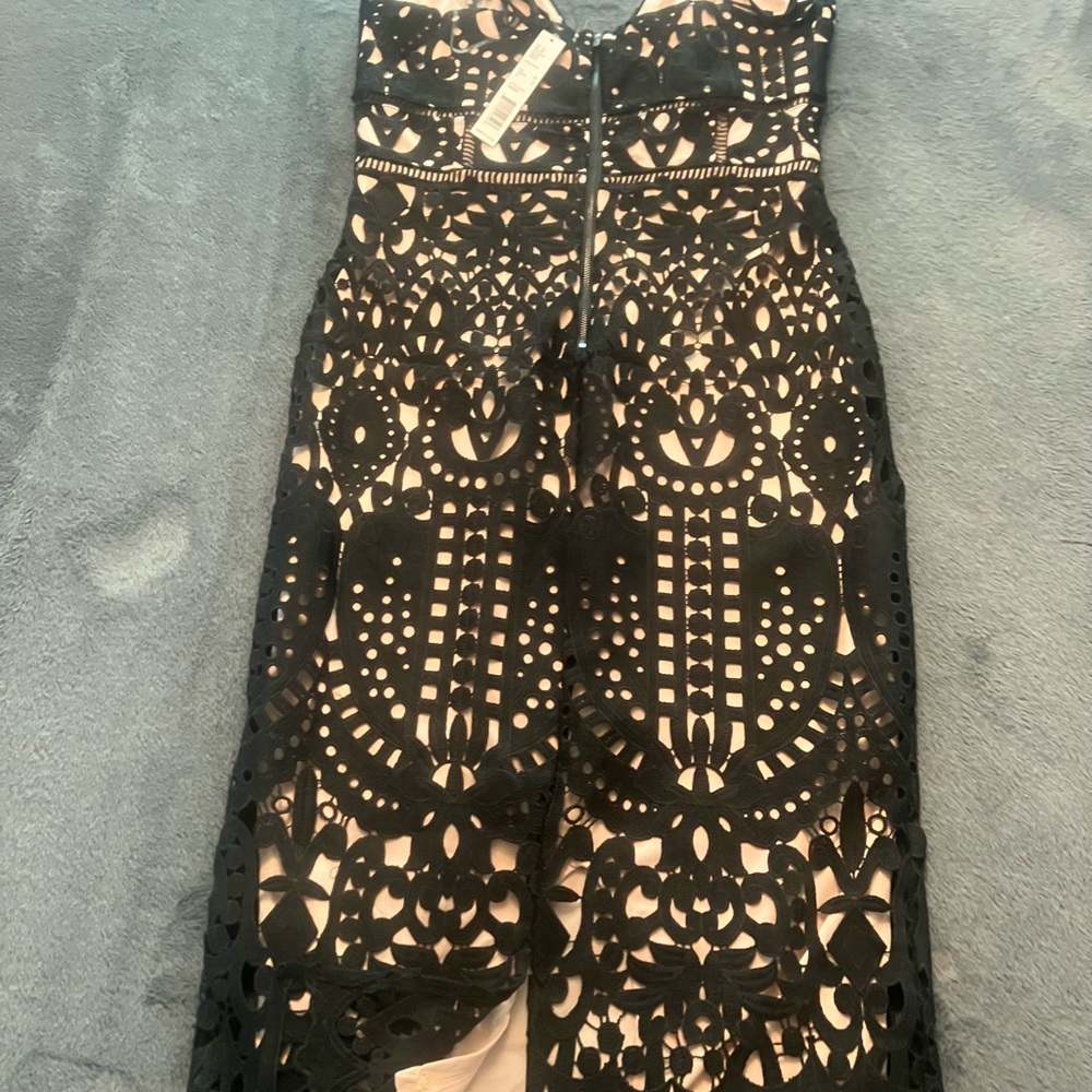 Gianni Bini Black and Cream Dress with Cutout Design NWT